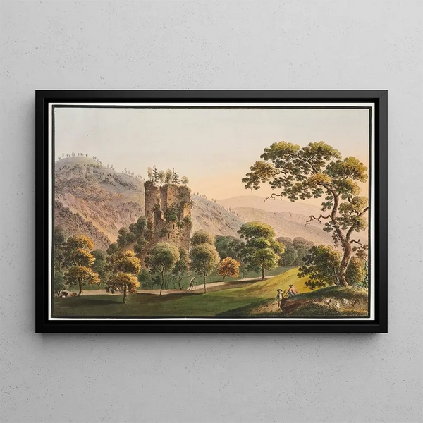 Ruine d'Unspunnen près d'Interlaken - Jakob Samuel Weibel — framed artwork on a wall