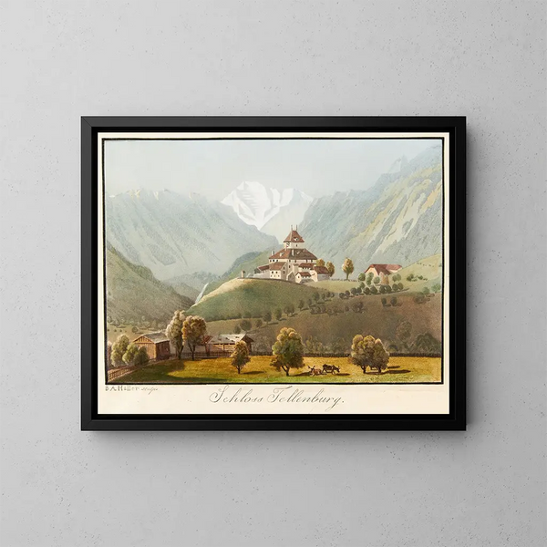 Château de Tellenburg - Jakob Samuel Weibel — framed artwork on a wall