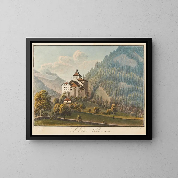 Château de Wimmis - Jakob Samuel Weibel — framed artwork on a wall