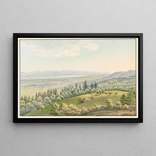 View from the Pavilion of the Mont Field - Jakob Samuel Weibel — framed artwork on a wall