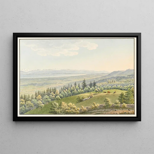 View from the Pavilion of the Mont Field - Jakob Samuel Weibel — framed artwork on a wall