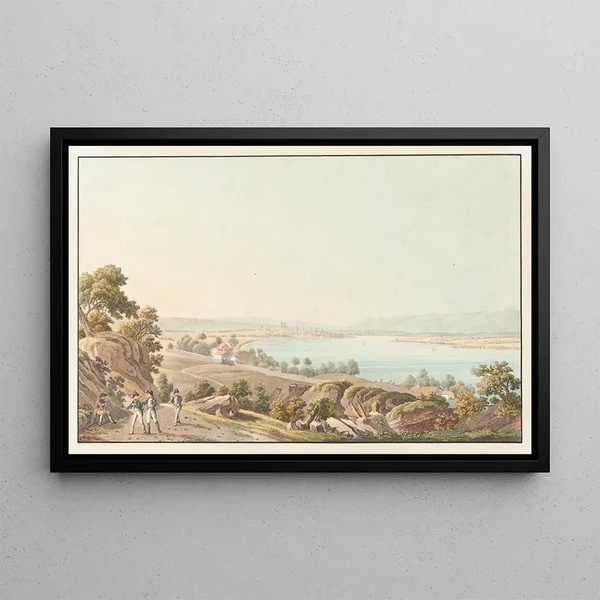 View of the surroundings of Geneva - Jakob Samuel Weibel — framed artwork on a wall