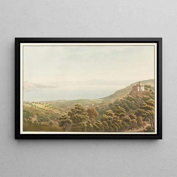 View of the surroundings of Vevey from Blonay - Jakob Samuel Weibel — framed artwork on a wall