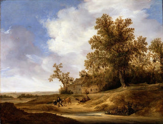 A road near the cottages - Jacob van Moscher — artwork view