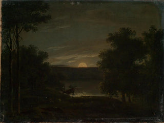 Landscape Painting in Moonlight - Jakob Wilhelm Huber — artwork view