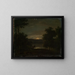 Landscape Painting in Moonlight - Jakob Wilhelm Huber — framed artwork on a wall