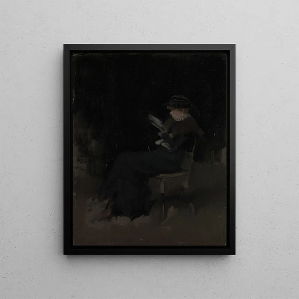 Arrangement dans Black Girl Reading - James Abbott McNeill Whistler — framed artwork on a wall