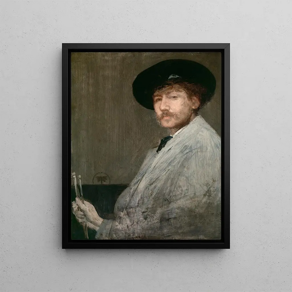 Arrangement in Gray Portrait of the Painter - James Abbott McNeill Whistler — framed artwork on a wall