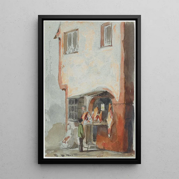 Boutique de boucher - James Abbott McNeill Whistler — framed artwork on a wall