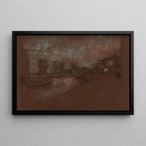 Campo Santa Marta, winter evening - James Abbott McNeill Whistler — framed artwork on a wall