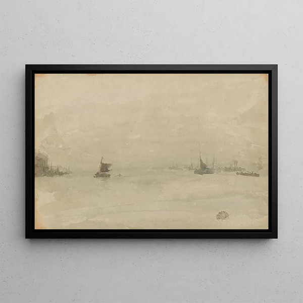 Gray and silver Liverpool - James Abbott McNeill Whistler — framed artwork on a wall