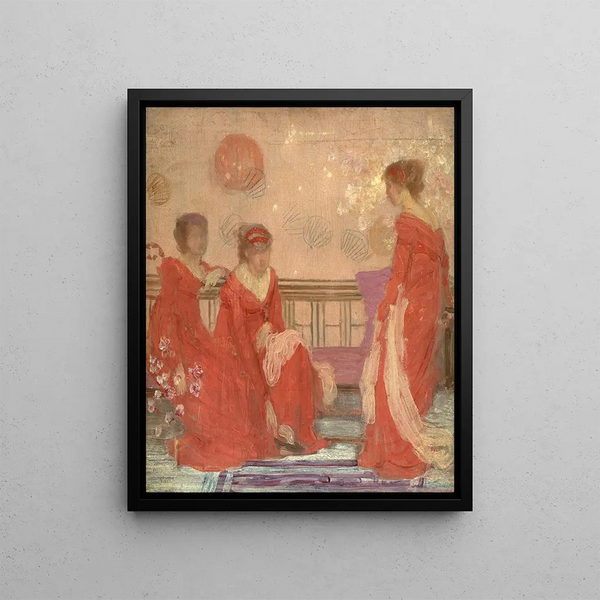 Harmony in Flesh and Red - James Abbott McNeill Whistler — framed artwork on a wall