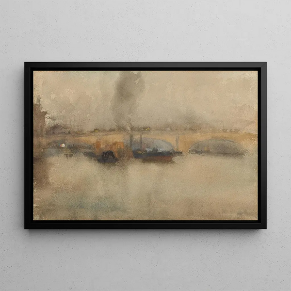 The London Bridge - James Abbott McNeill Whistler — framed artwork on a wall