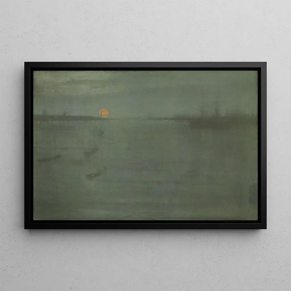 Nocturne blue and gold, Southampton Water - James Abbott McNeill Whistler — framed artwork on a wall
