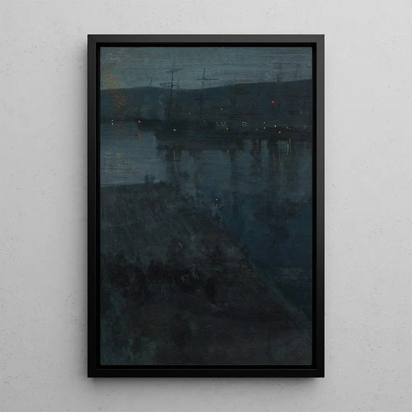 Nocturne in Blue and Gold Valparaiso - James Abbott McNeill Whistler — framed artwork on a wall