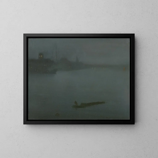 Nocturne in Blue and Silver - James Abbott McNeill Whistler — framed artwork on a wall