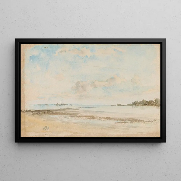 Note in blue and opal, Jersey - James Abbott McNeill Whistler — framed artwork on a wall