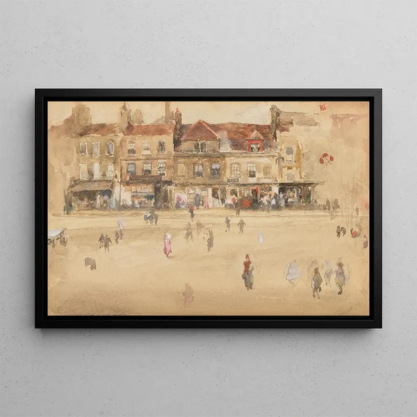 Red and Brown Hoxton - James Abbott McNeill Whistler — framed artwork on a wall