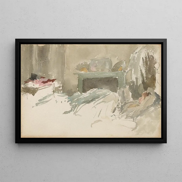 Repos au lit - James Abbott McNeill Whistler — framed artwork on a wall