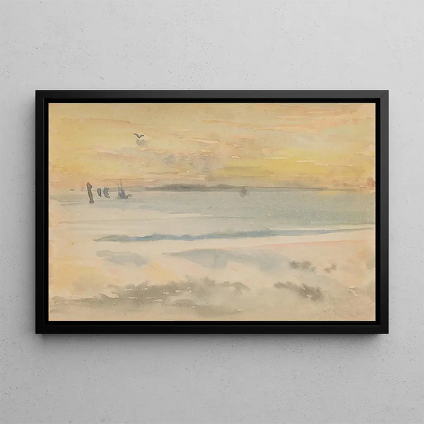 Sunset in St Ives - James Abbott McNeill Whistler — framed artwork on a wall