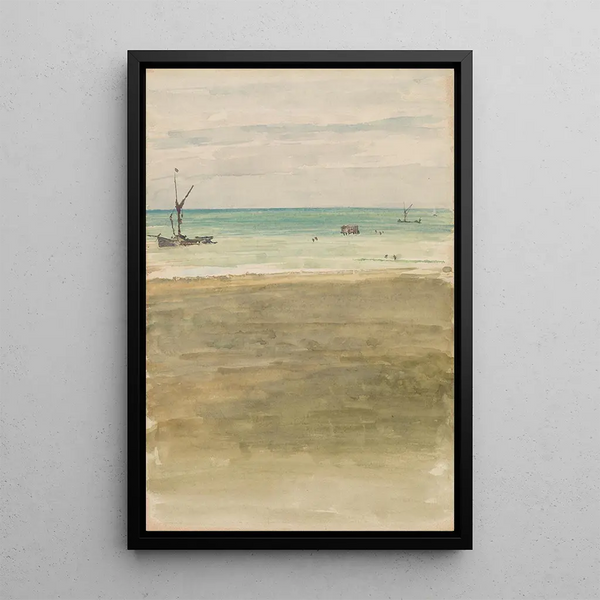 Les Baigneuses - James Abbott McNeill Whistler — framed artwork on a wall