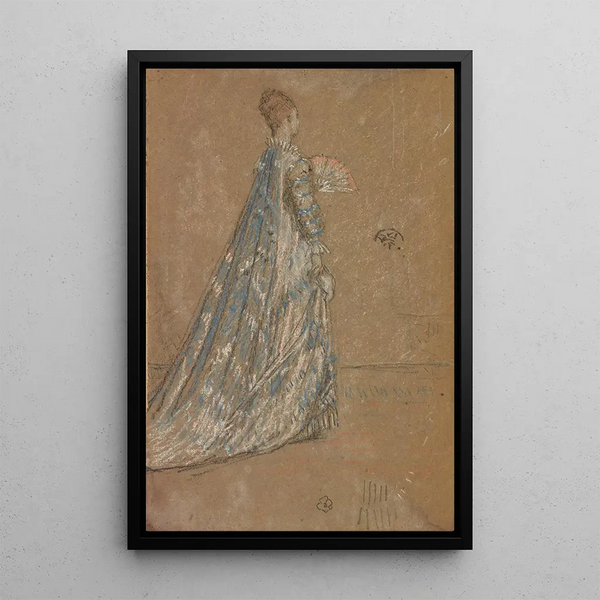 The Blue Dress - James Abbott McNeill Whistler — framed artwork on a wall