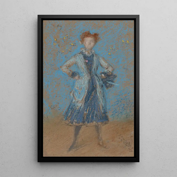 The Girl in Blue - James Abbott McNeill Whistler — framed artwork on a wall