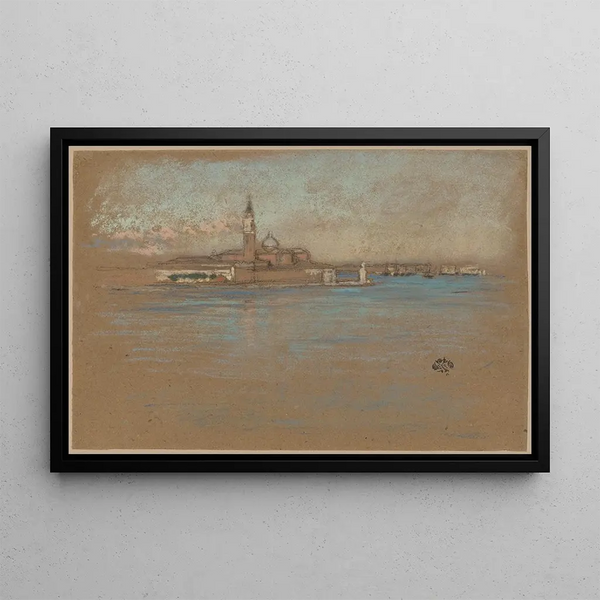 L'église de San Giorgio Maggiore - James Abbott McNeill Whistler — framed artwork on a wall