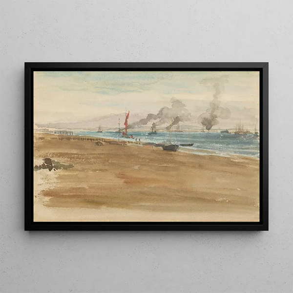 L'embouchure de la rivière - James Abbott McNeill Whistler — framed artwork on a wall
