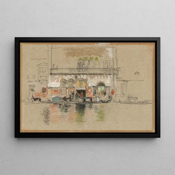 The White and Pink Palace - James Abbott McNeill Whistler — framed artwork on a wall