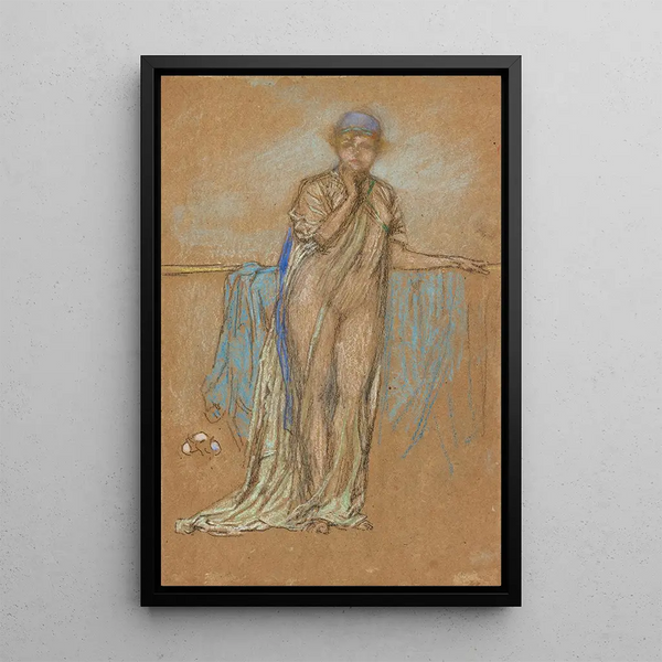 The Purple Bonnet - James Abbott McNeill Whistler — framed artwork on a wall