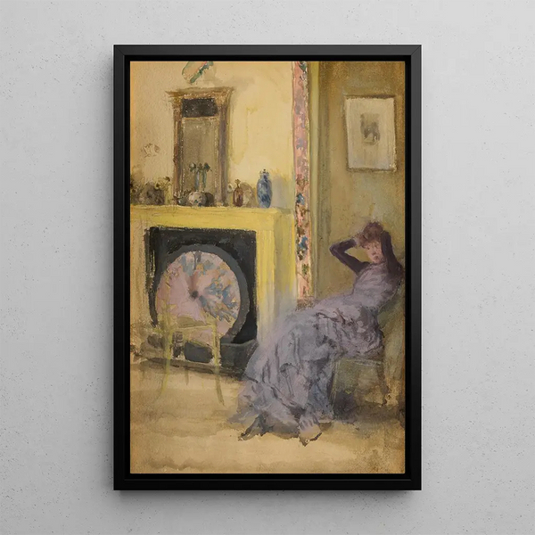 The Yellow Room - James Abbott McNeill Whistler — framed artwork on a wall