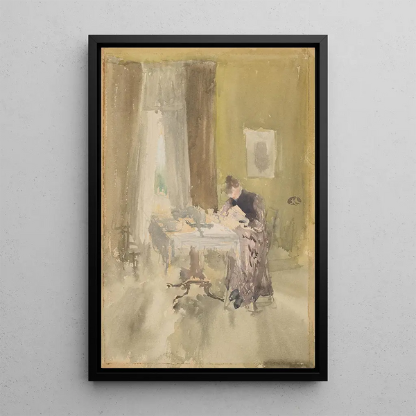 Violet and Amber Tea - James Abbott McNeill Whistler — framed artwork on a wall