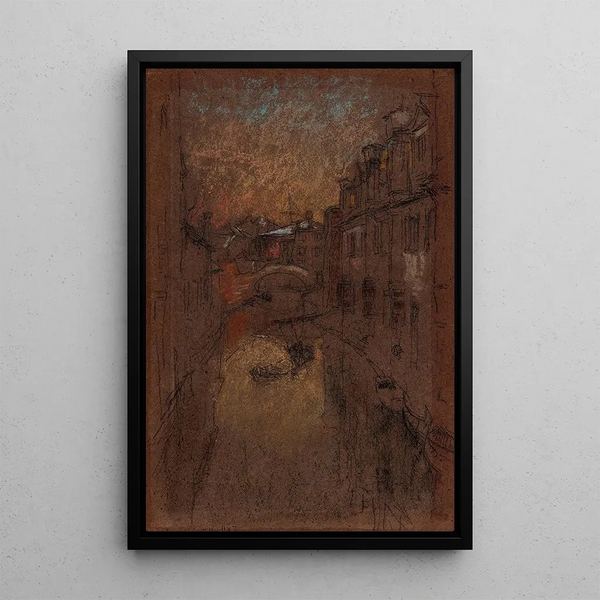 Winter Evening - James Abbott McNeill Whistler — framed artwork on a wall