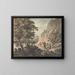 Landscape painting with river and figures - James Adam — framed artwork on a wall
