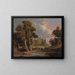 a wooded riverside landscape with fishermen - James Arthur O'Connor — framed artwork on a wall