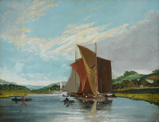 Barges on a River - James Baker Pyne — artwork view