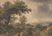 an extended wooded landscape painting with figures in the foreground on the left - James Baynes — artwork view