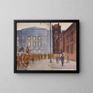 112e engineers, Cleveland Armory, 6th Street and Lakeside - James C. Kulhanek — framed artwork on a wall