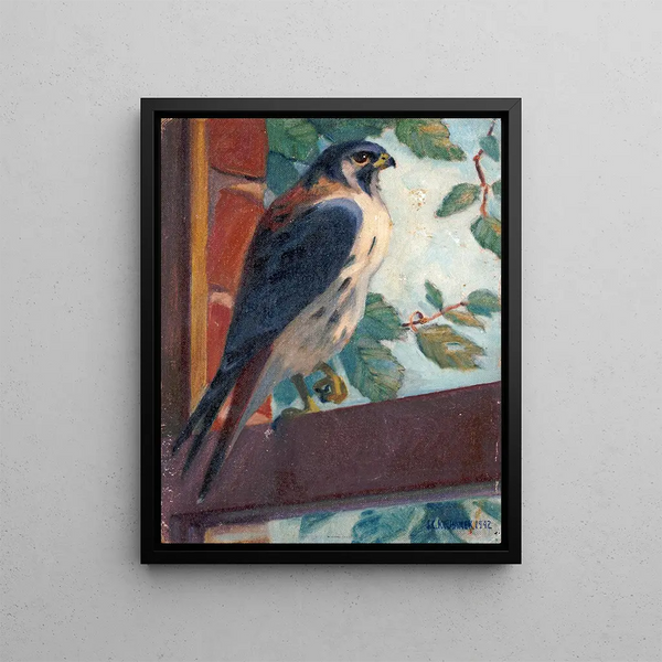 American Kestrel Painting - James C. Kulhanek — framed artwork on a wall