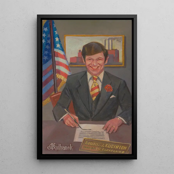 Dennis John Kucinich, mayor of Cleveland - James C. Kulhanek — framed artwork on a wall