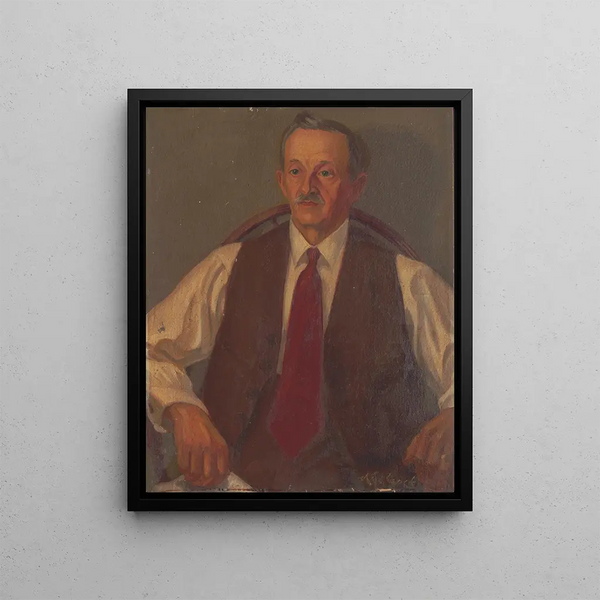 Father of the artist - James C. Kulhanek — framed artwork on a wall