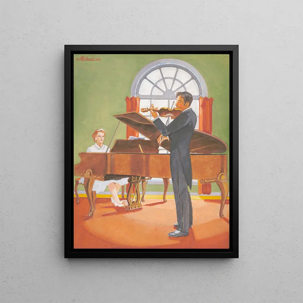 Romance au violon - James C. Kulhanek — framed artwork on a wall
