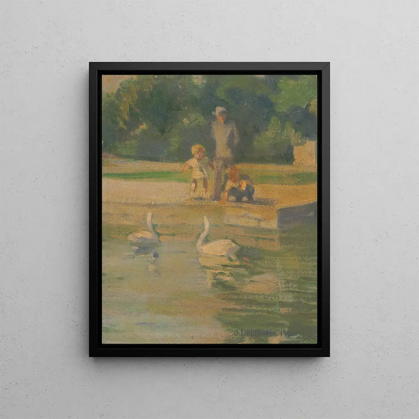 Water Fowl Lake Parc Brookside Painting - James C. Kulhanek — framed artwork on a wall