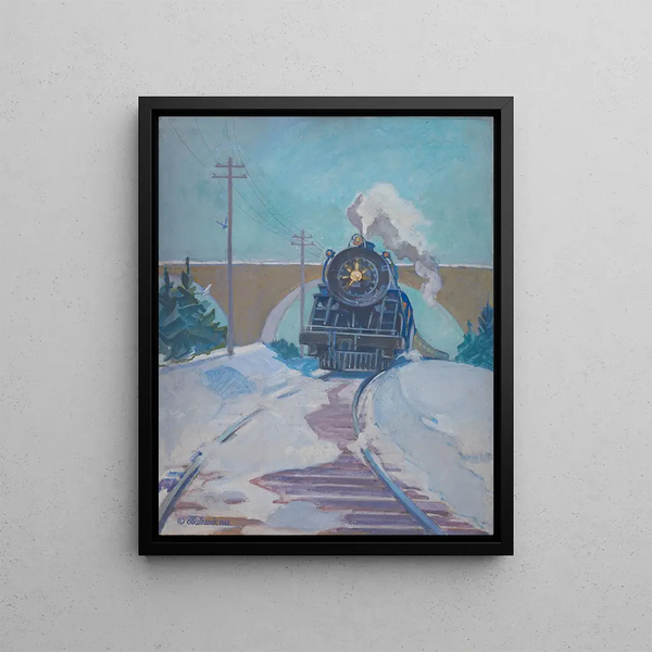 Winter Express Painting - James C. Kulhanek — framed artwork on a wall