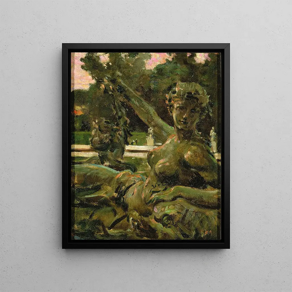 Nymphe et Cupidon - James Carroll Beckwith — framed artwork on a wall