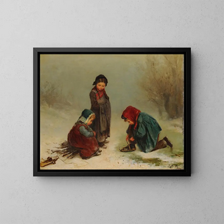 Children in the Woods - James Crawford Thom — framed artwork on a wall