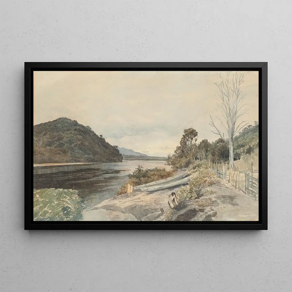 From the Old pā Greymouth - James Crowe Richmond — framed artwork on a wall