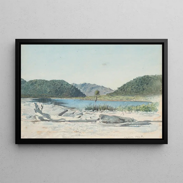 Grey River Lagoon Painting - James Crowe Richmond — framed artwork on a wall