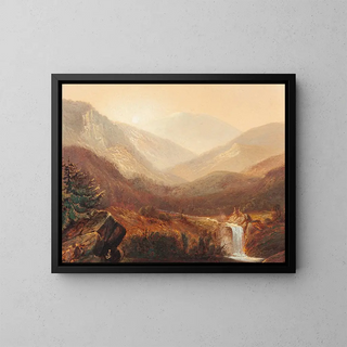 Cascade and distant hills - James David Smillie — framed artwork on a wall